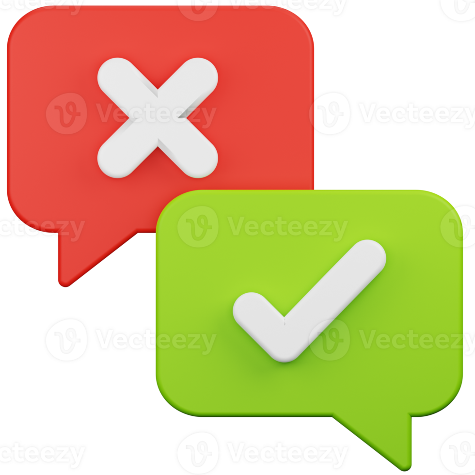 Approve Reject Chat 3D Illustration png