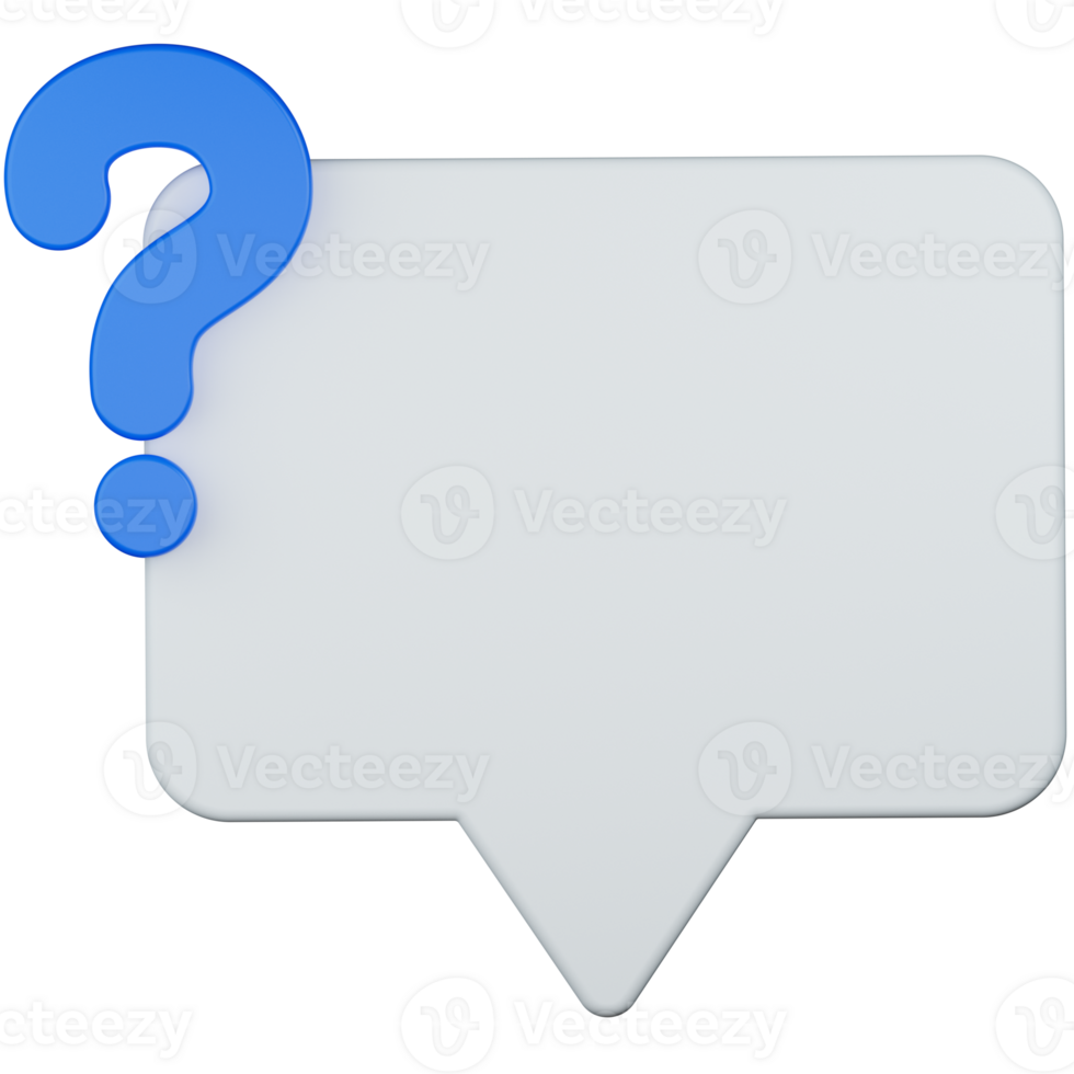 Question Chat Speech 3D Illustration png