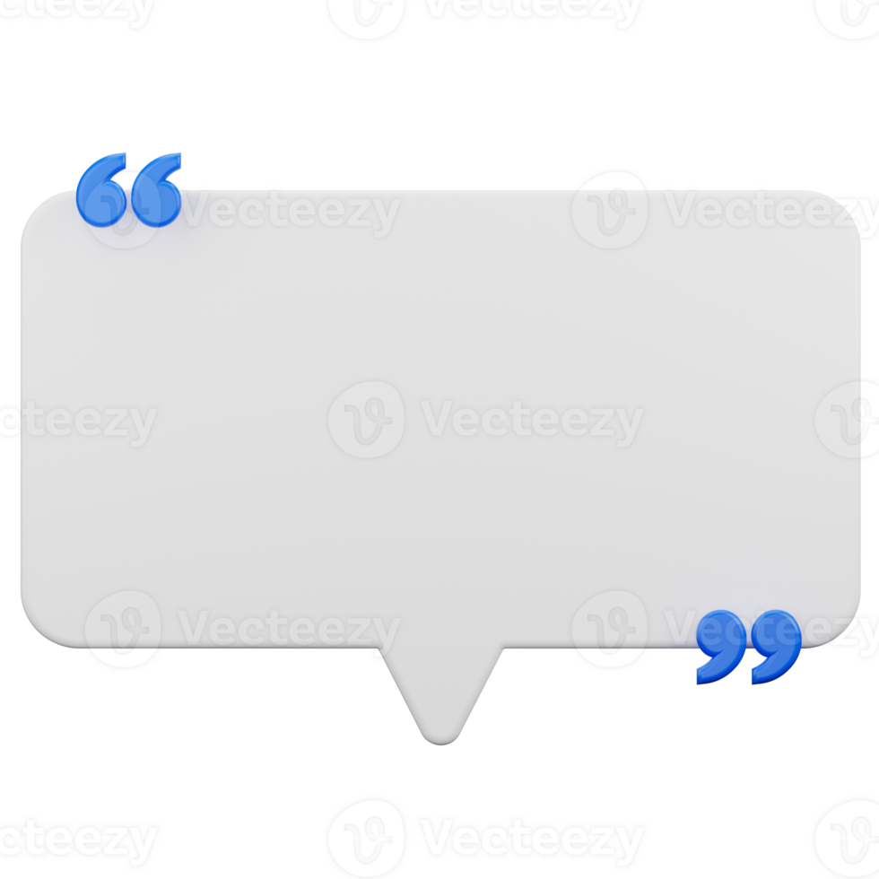 Quote Bubble Chat 3D Illustration png