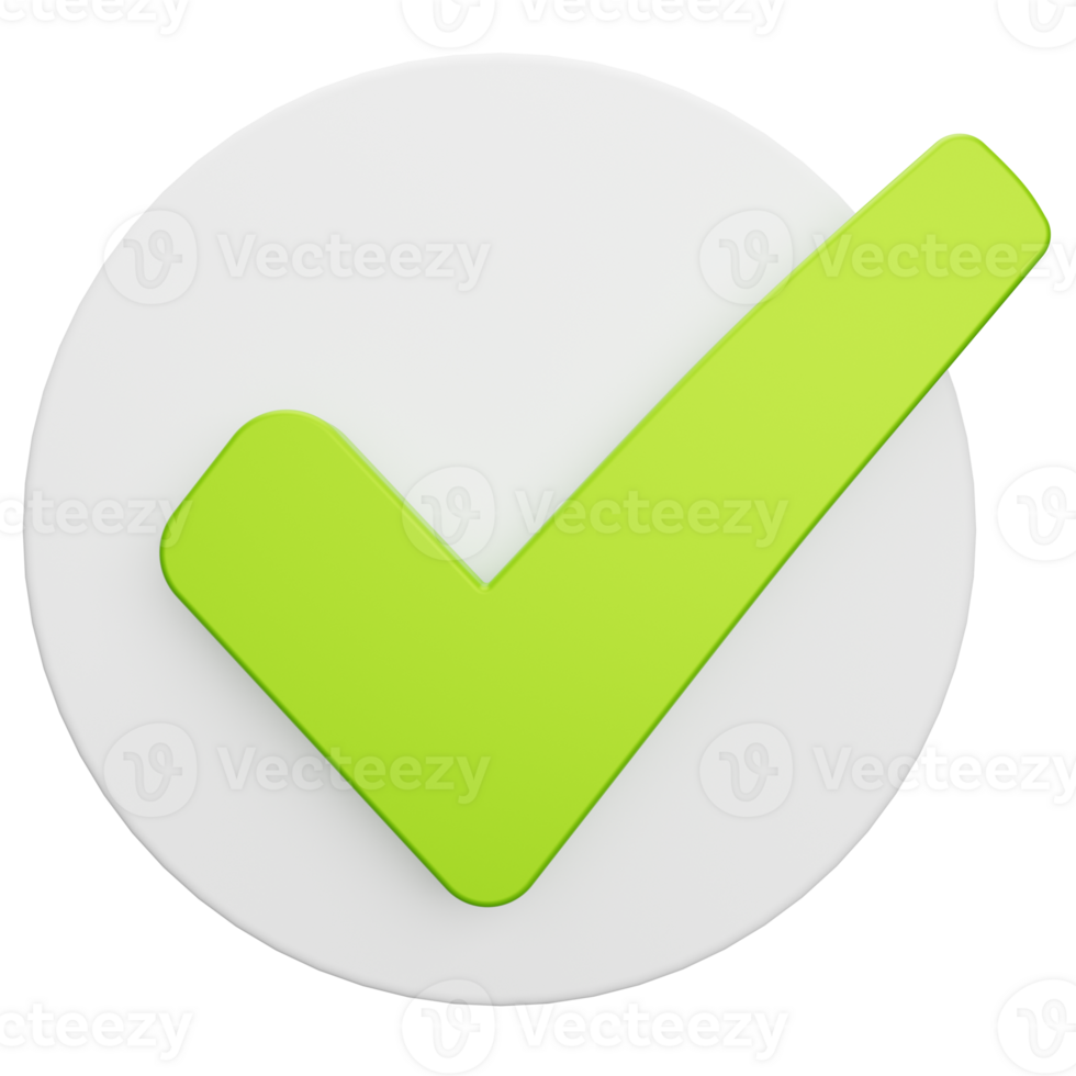 Approved Check Mark 3D Illustration png