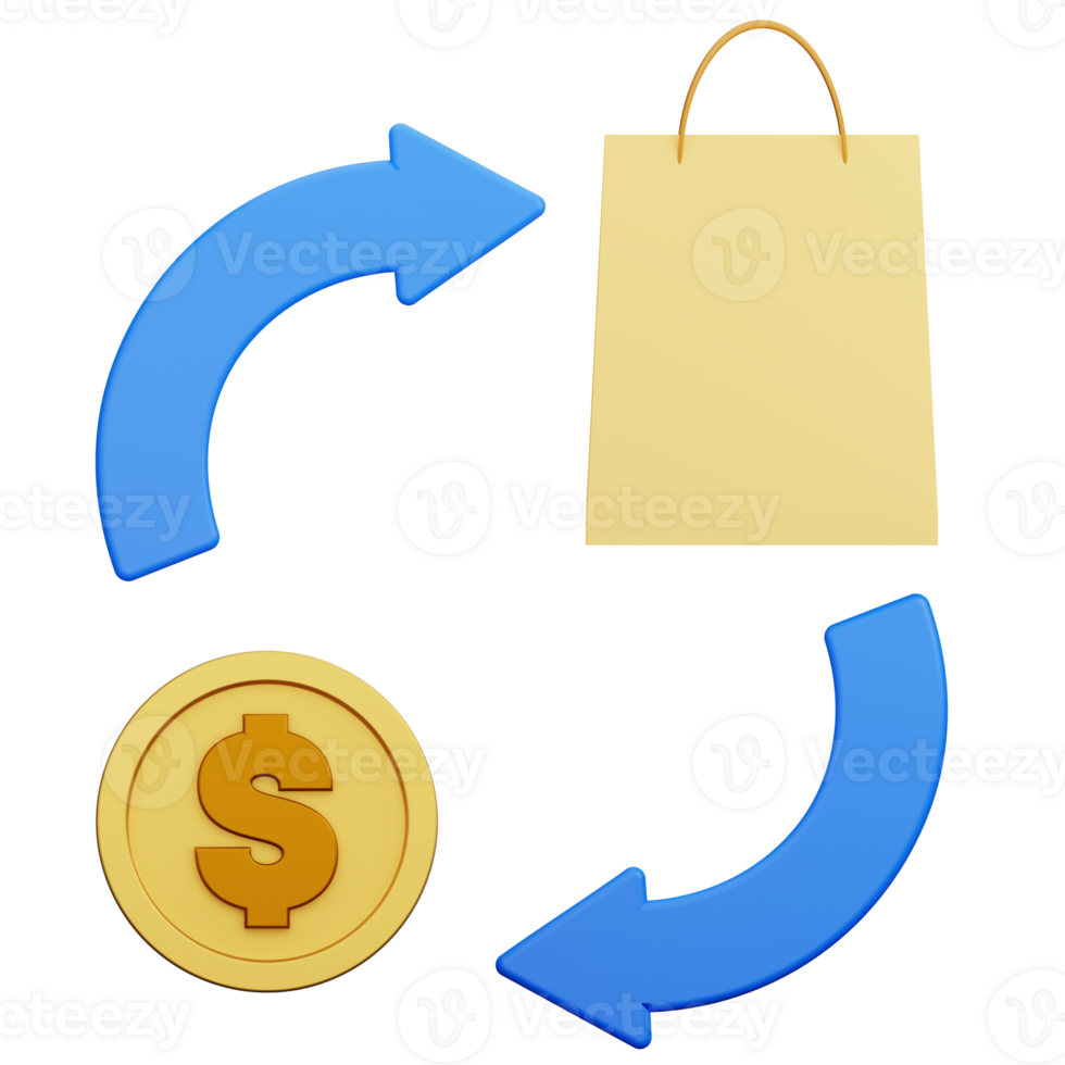 3D Render of Shopping Addict png