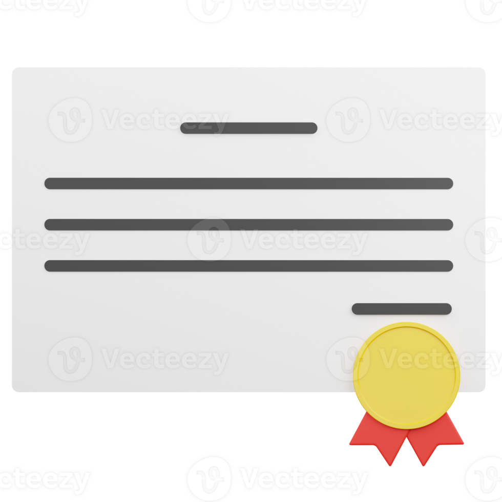 Certificate Document 3D Illustration png