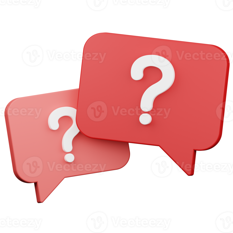 Question Bubble Chat 3D Illustration png