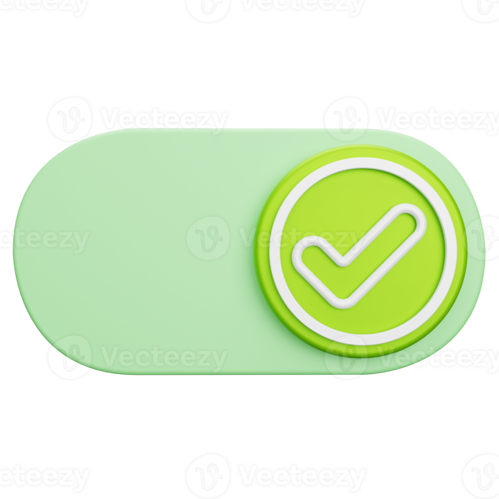 Switch On Round Button 3D Illustration png