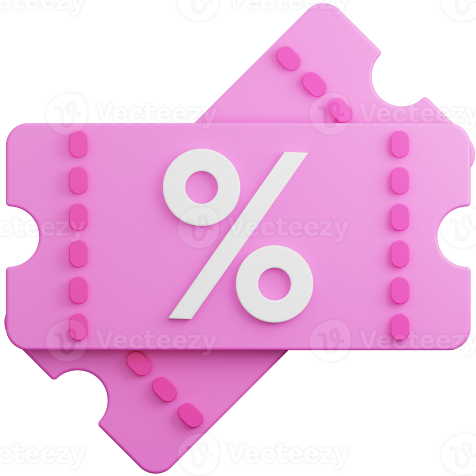 3D Render of Discount Coupon png