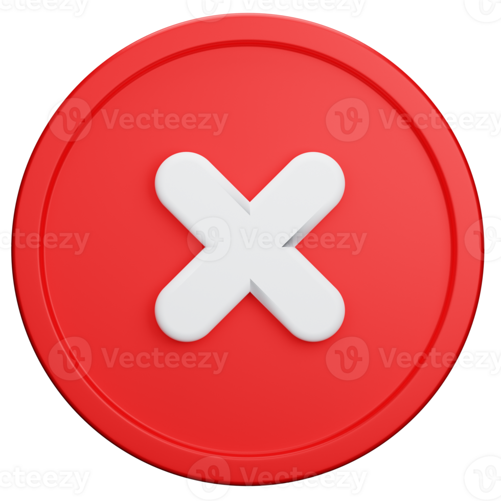 Reject Button 3D Illustration png