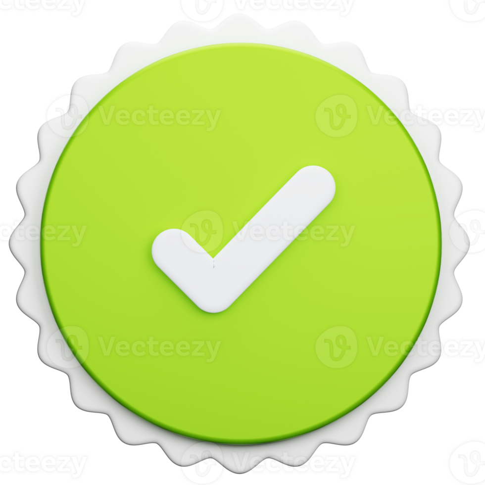 Accept Circle Button 3D Illustration png