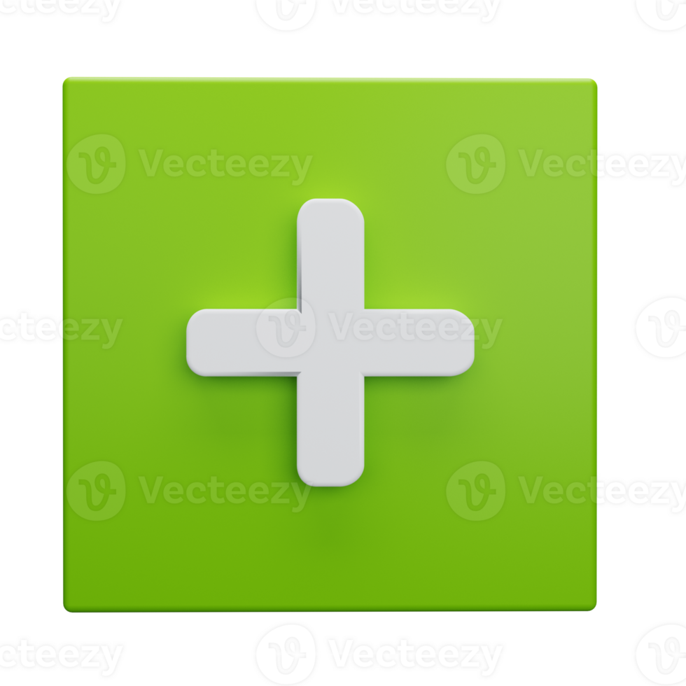 Plus Button 3D Illustration png