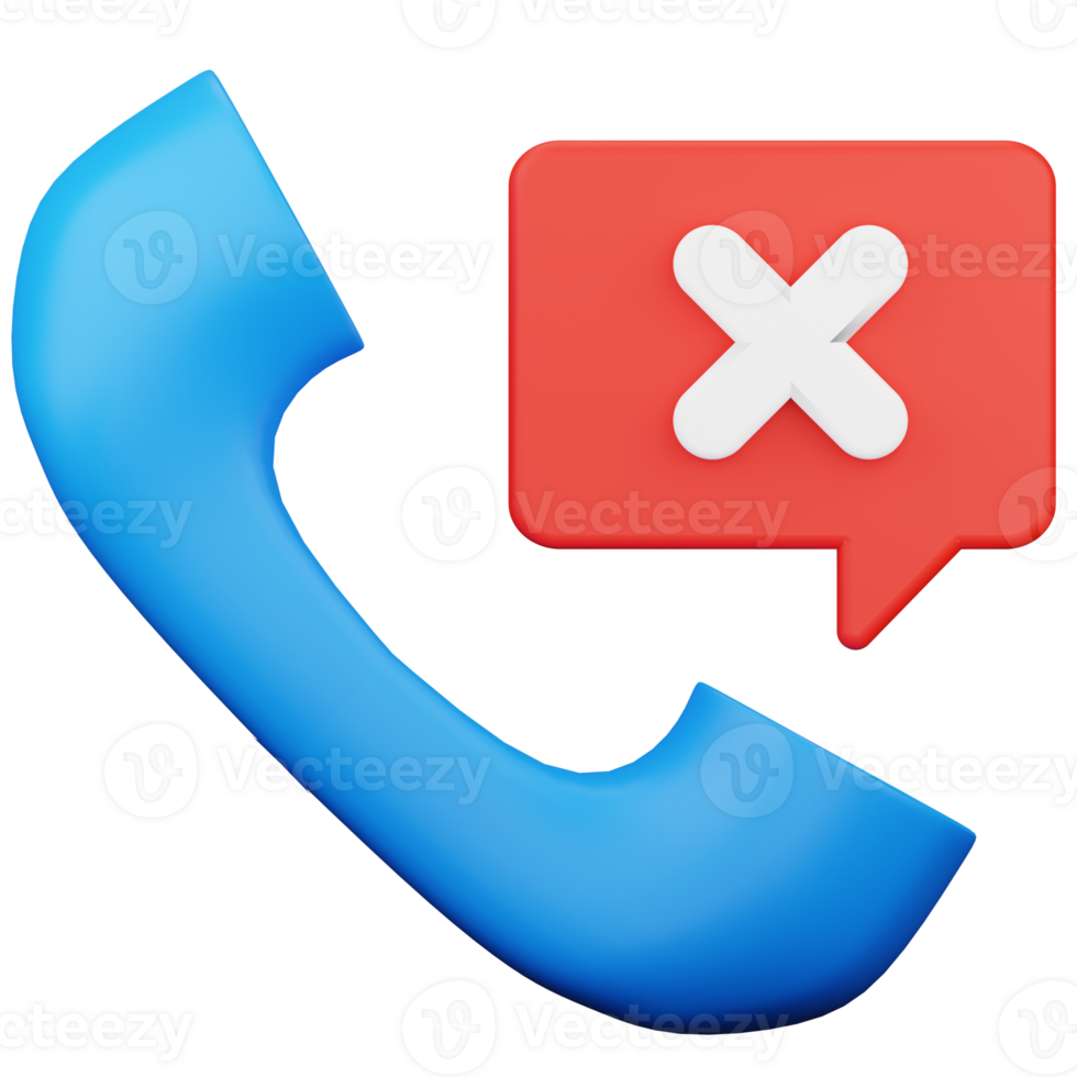 3D Render Phone Reject Button png