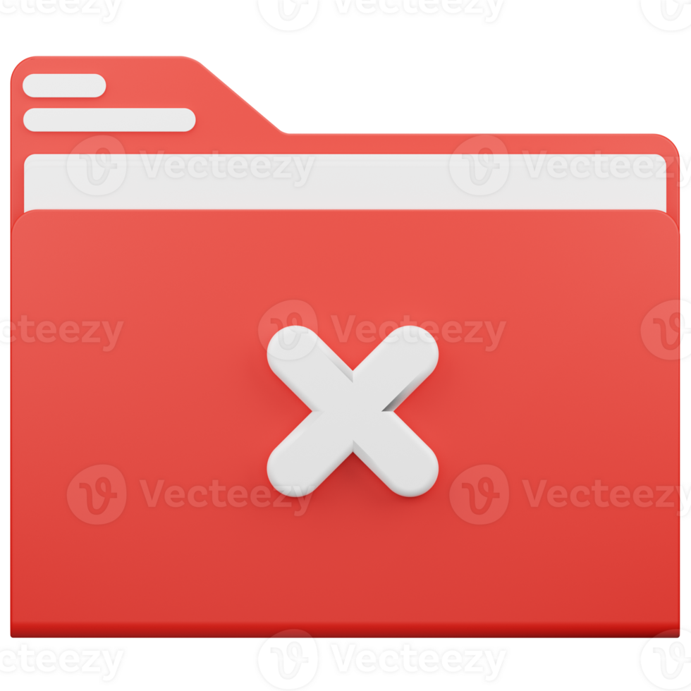 Reject Folder File Document 3D Illustration png