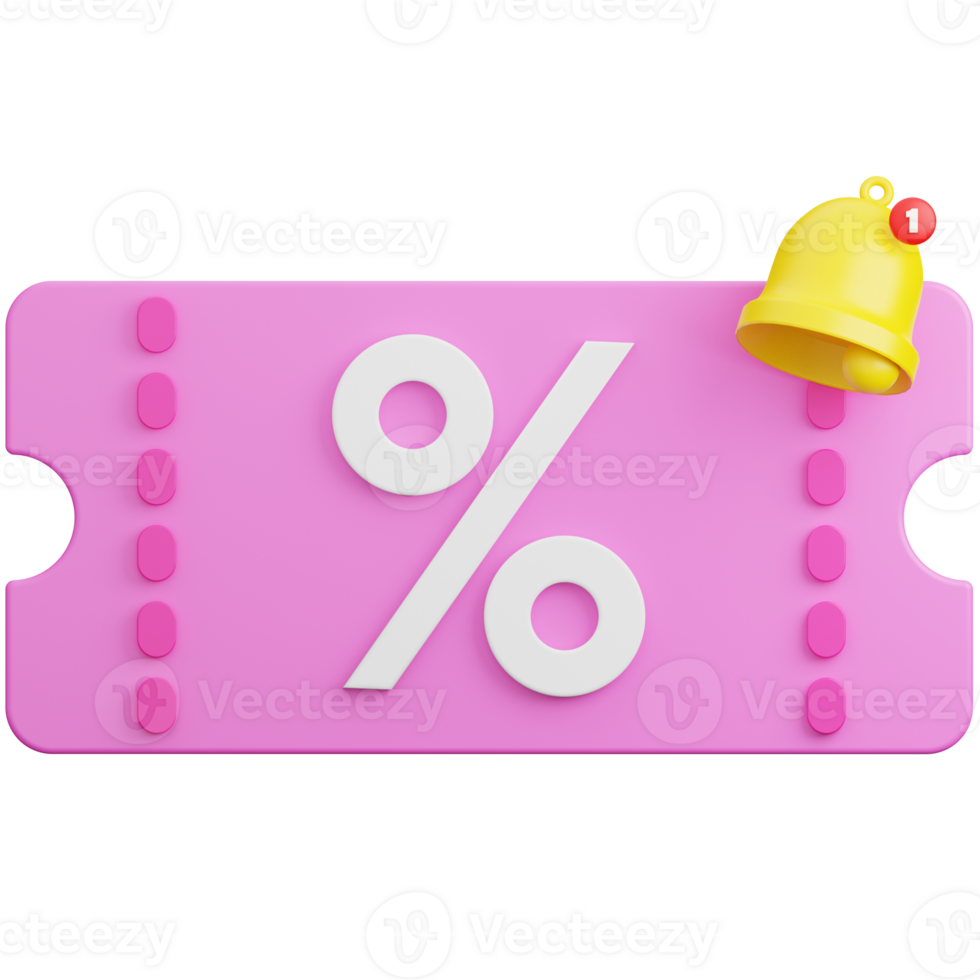 3D Render of Discount Reminder png