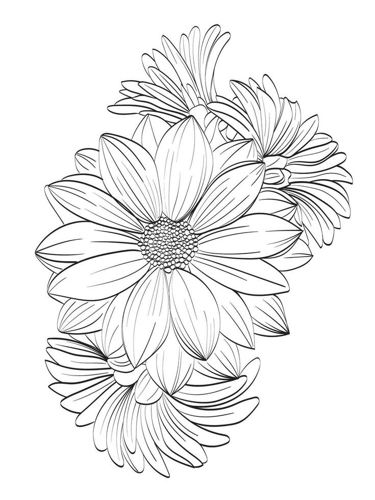 Aster flower Illustration vector