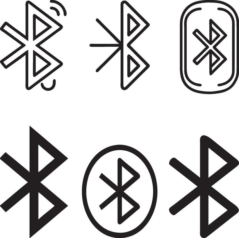 Bluetooth icon set, Bluetooth sign illustration icon design in trendy style vector
