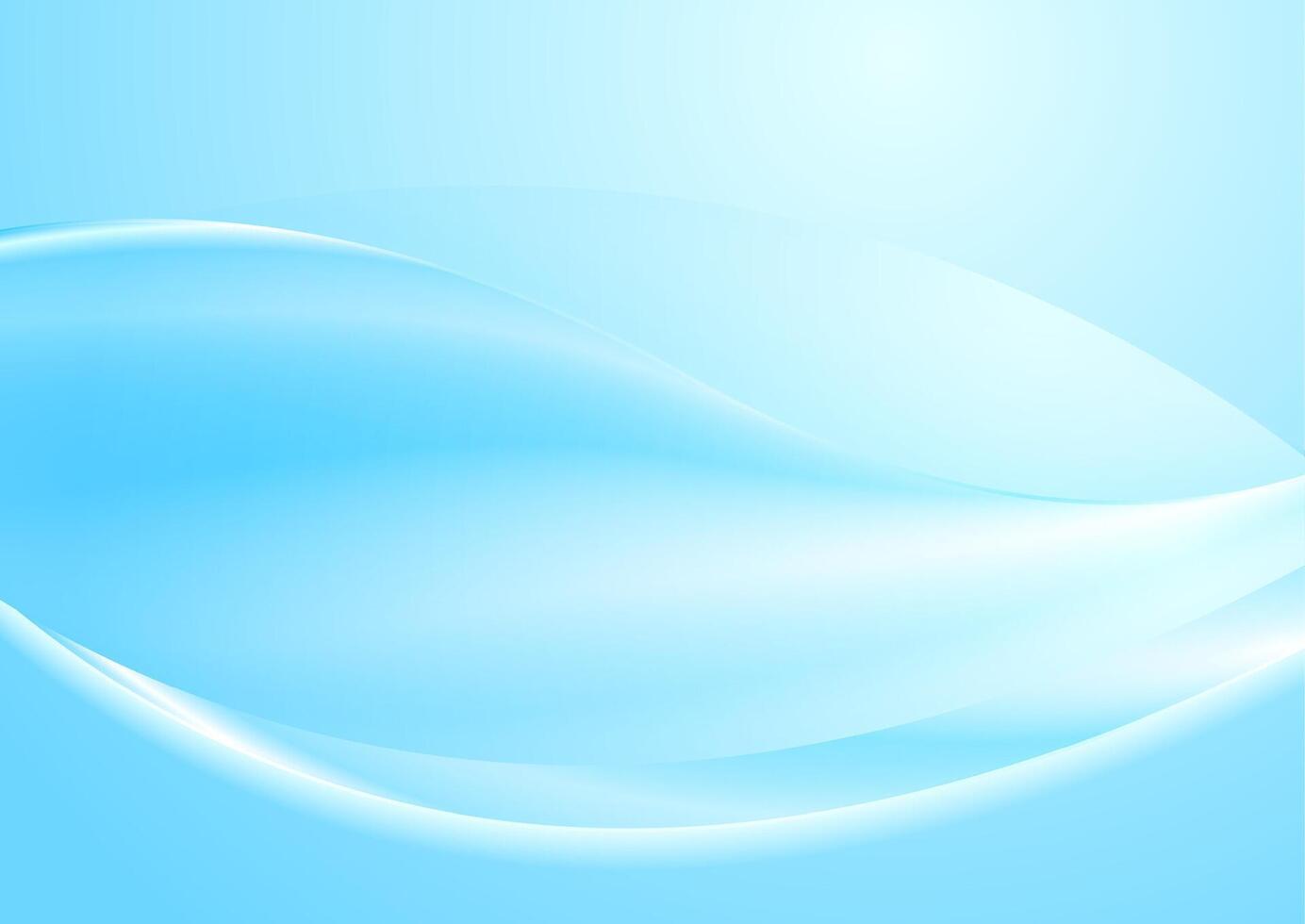Abstract blue white smooth blurred waves background vector