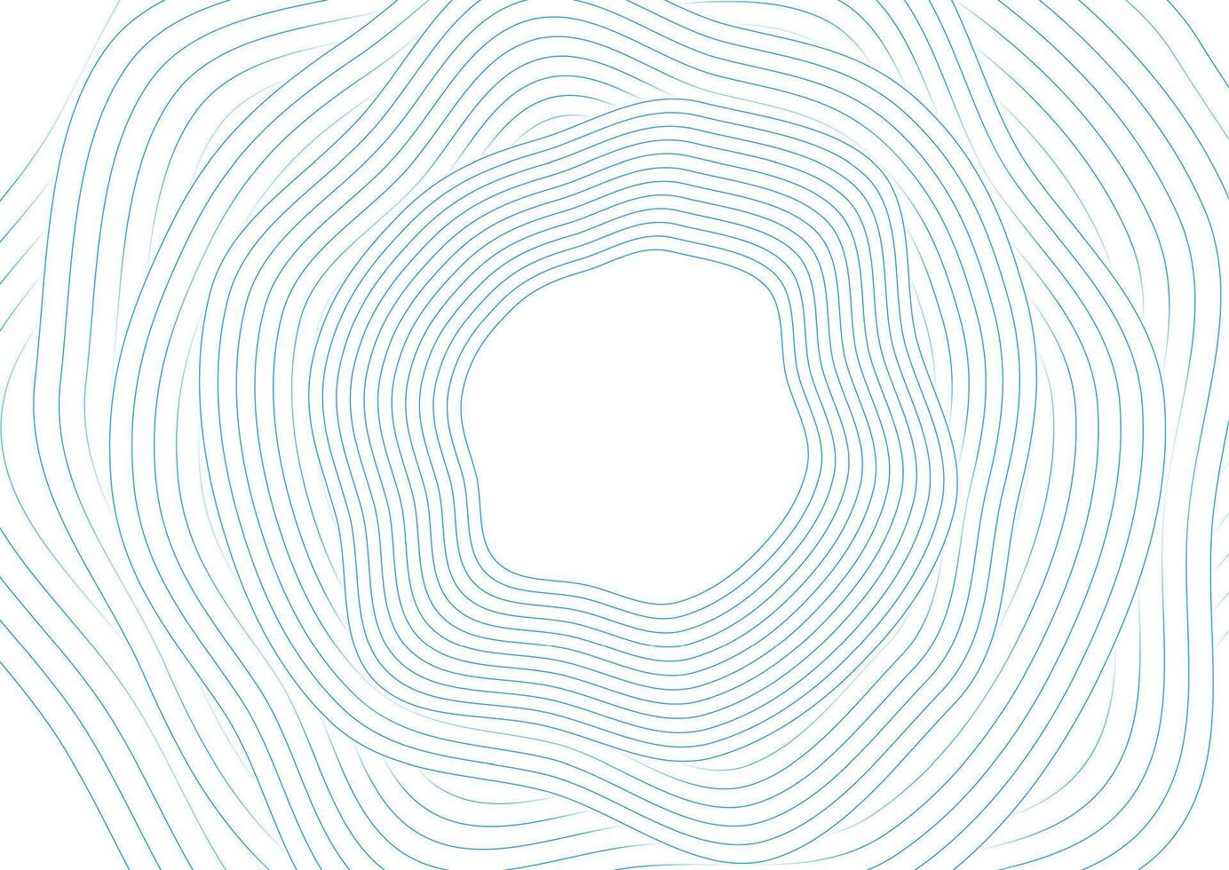 Blue curved linear circles abstract minimal background vector