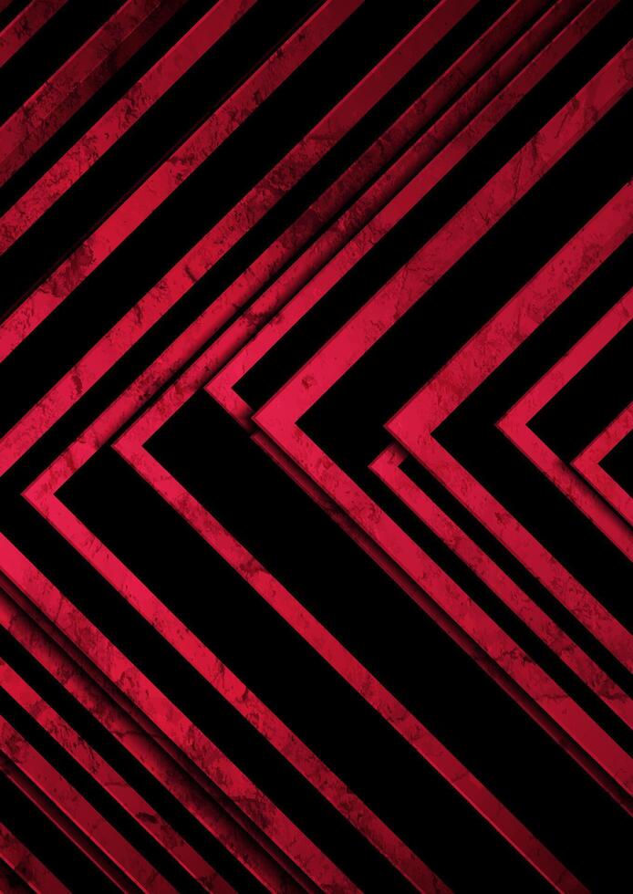 Dark red grunge stripes abstract geometric tech background vector