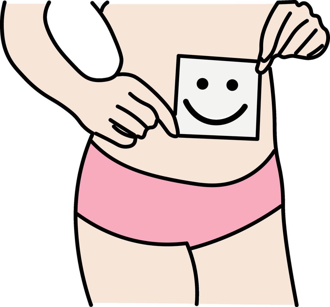 Woman Diet Balanced Diet Woman With Flat Belly vector