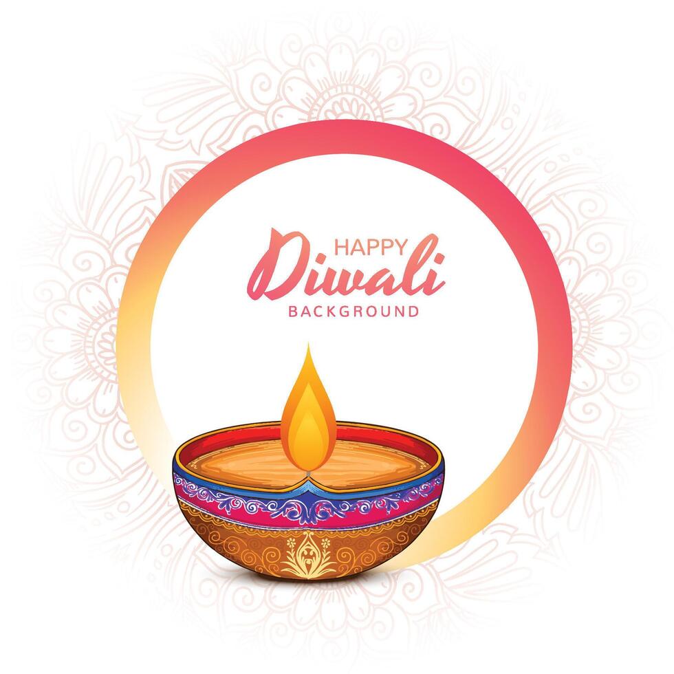 Happy diwali festival card beautiful design vector