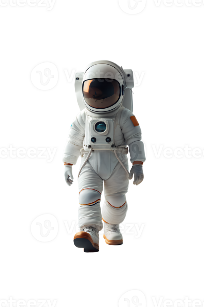 3d rendering style illustration astronaut walking isolated on transparent background png