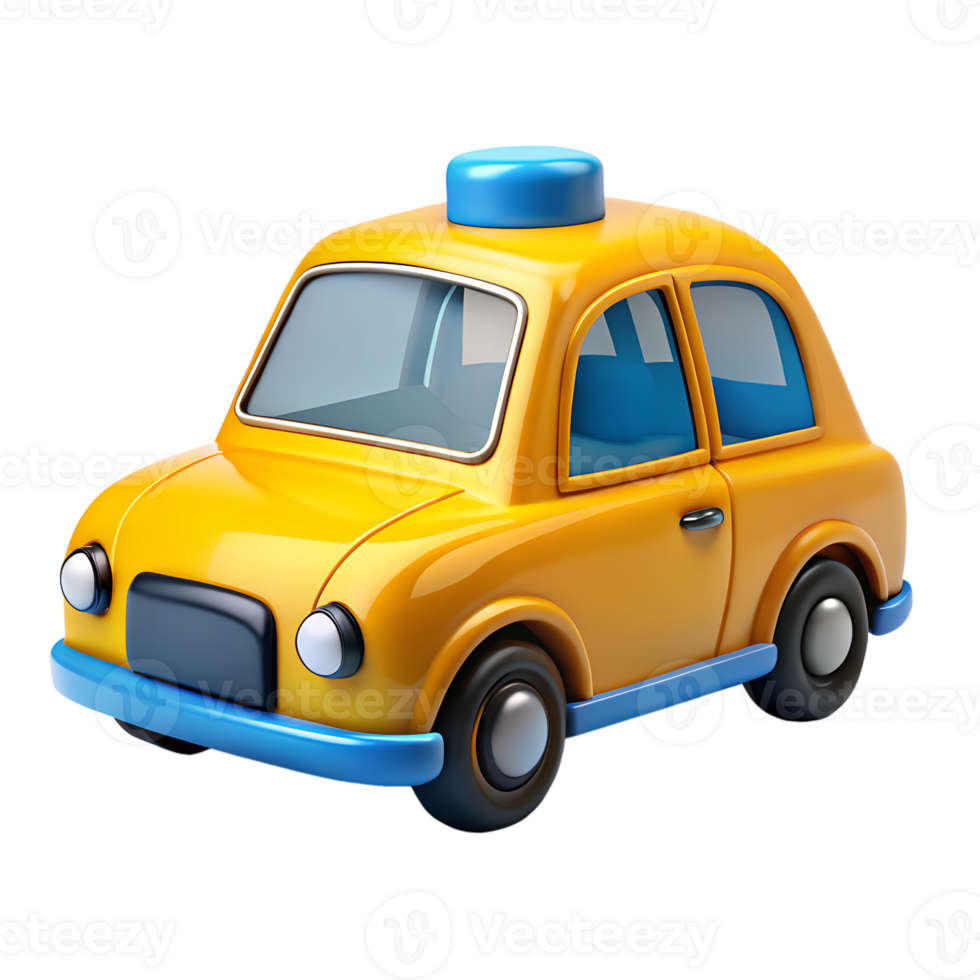 3D animated, taxi isolated on a transparent background png