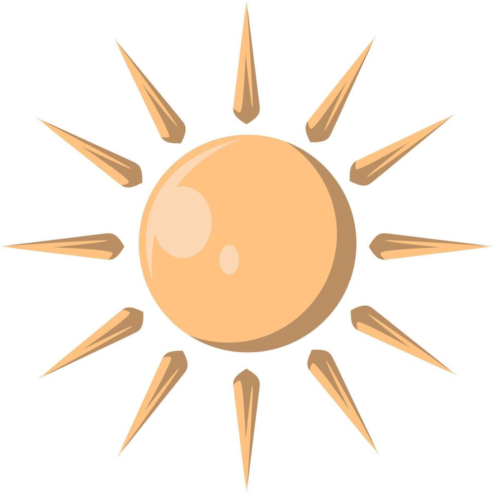 Cartoon Sun with Sharp Rays vector