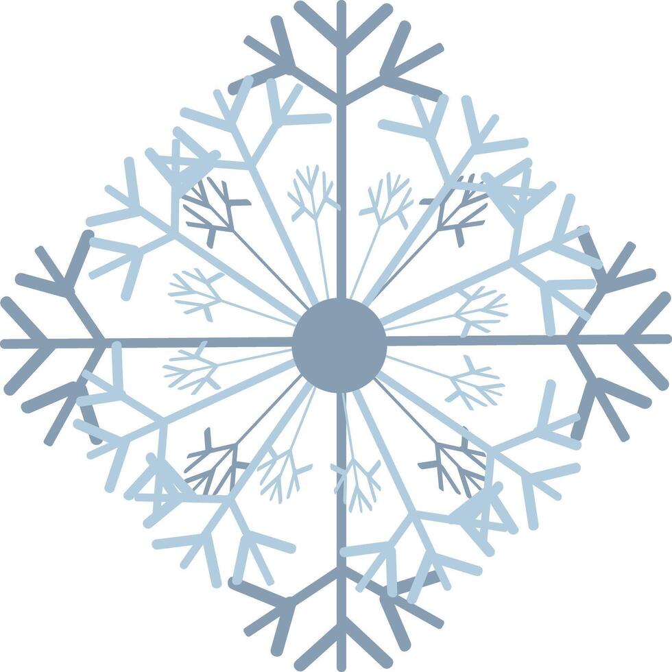 Simple Blue Snowflake Icon Illustration vector