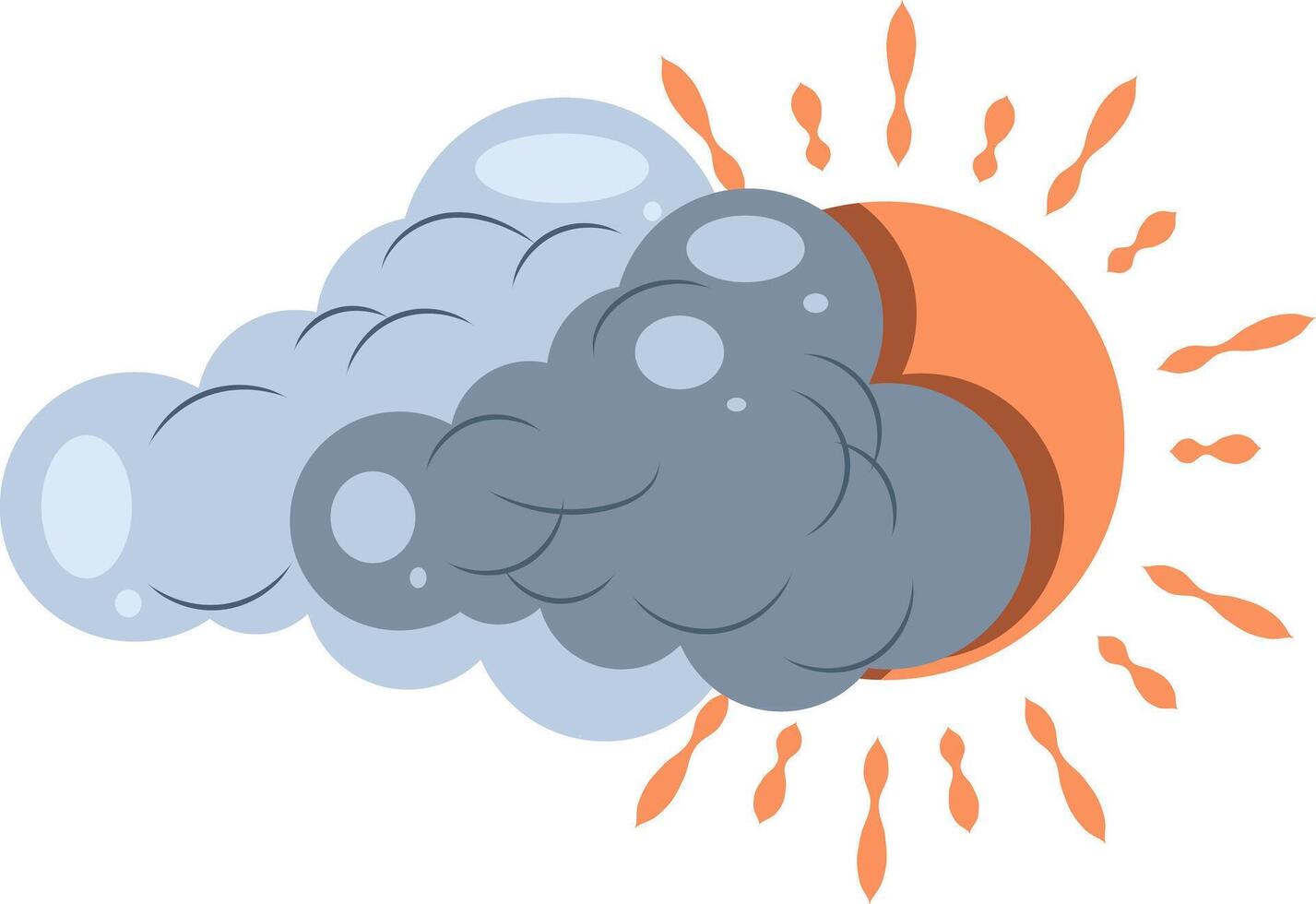 illustration of half sun behind cloud symbol of cloudy weather vector