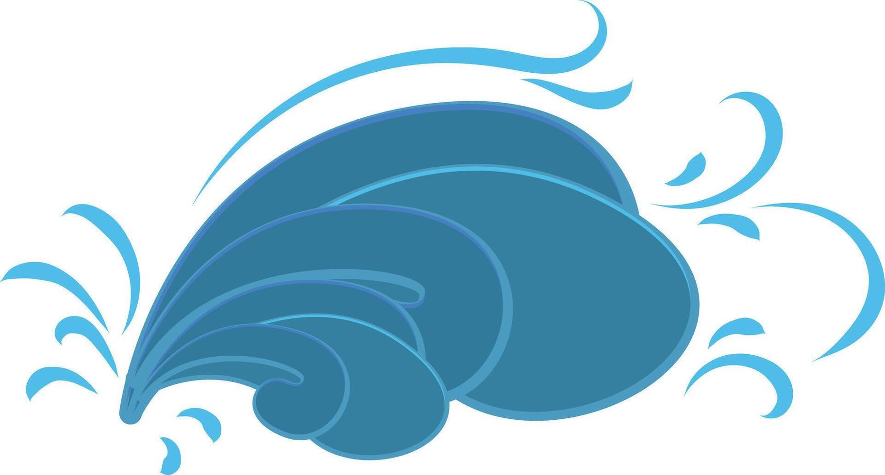 Cartoon Ocean Wave Splash illustration vector