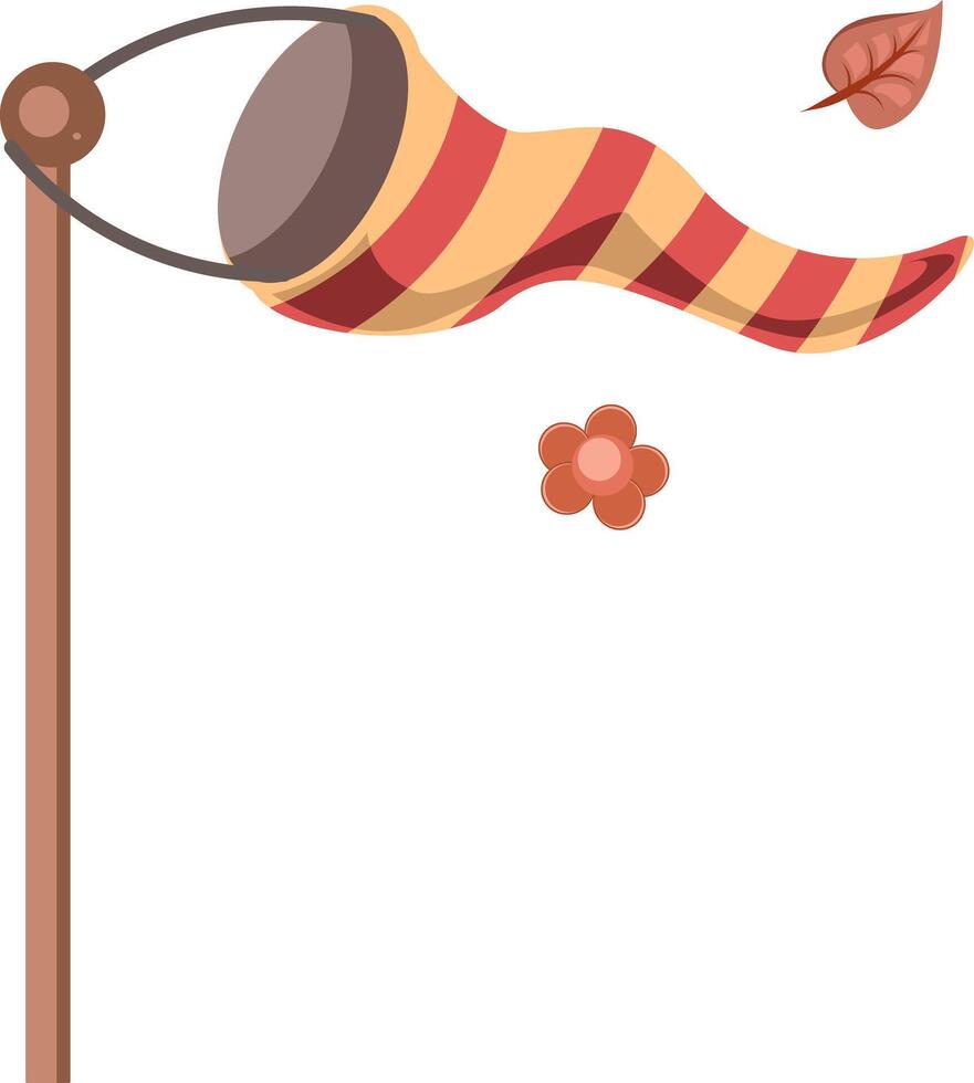 Windsock with Fallen Leaf and Flower Illustration vector