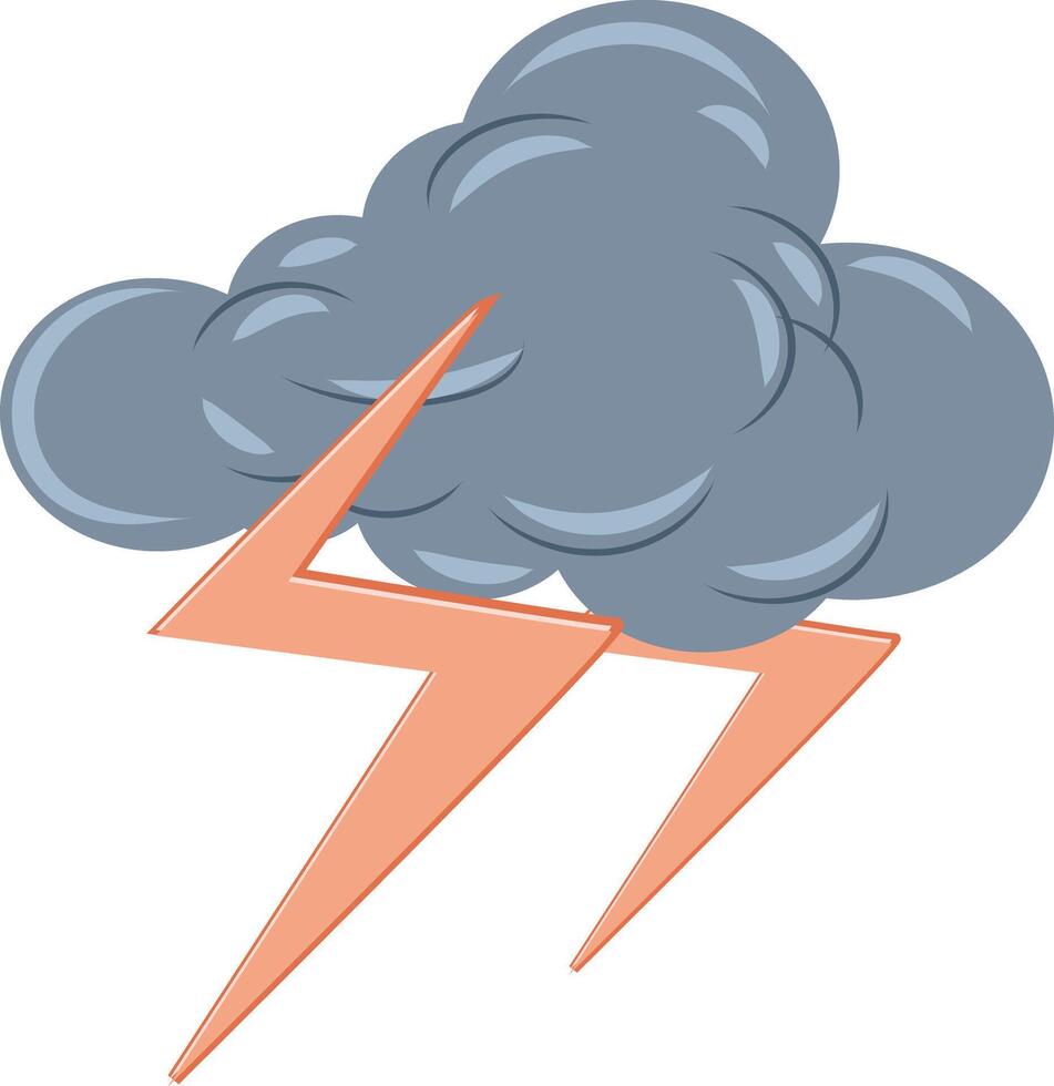 Cartoon Cloud with Lightning Bolts vector