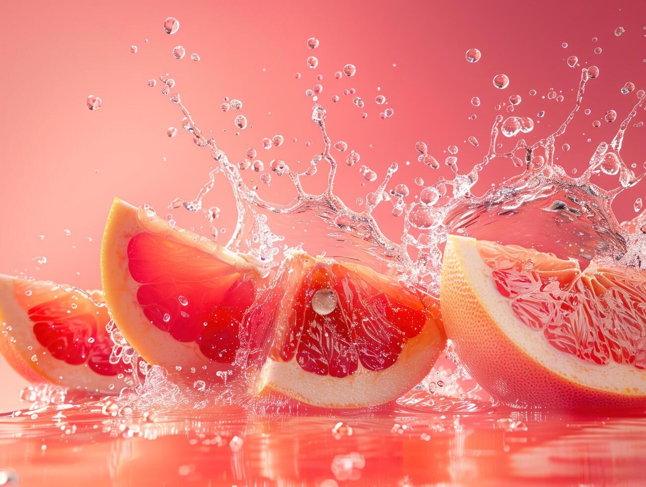 Levitating and splashing plum segments separated photo
