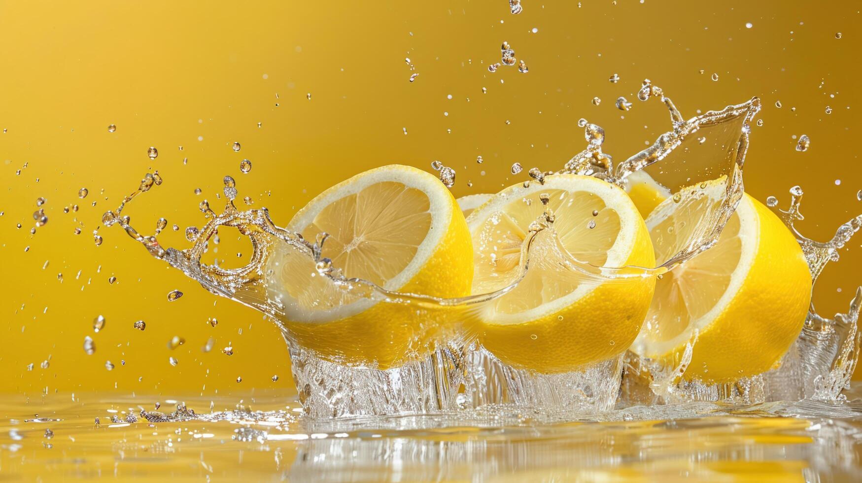 Levitating and splashing pear slices separated photo
