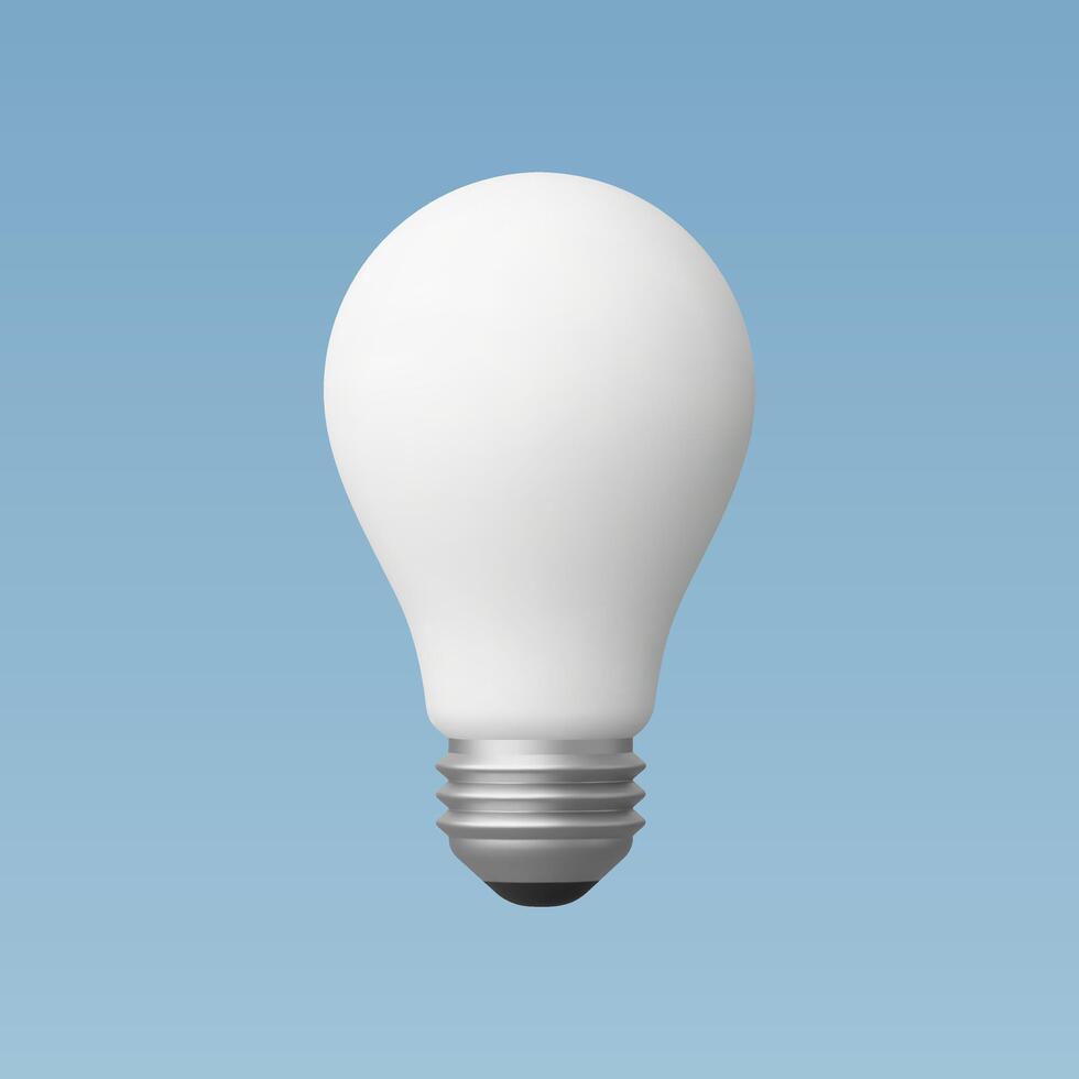 3d Realistic White ght bulb vector