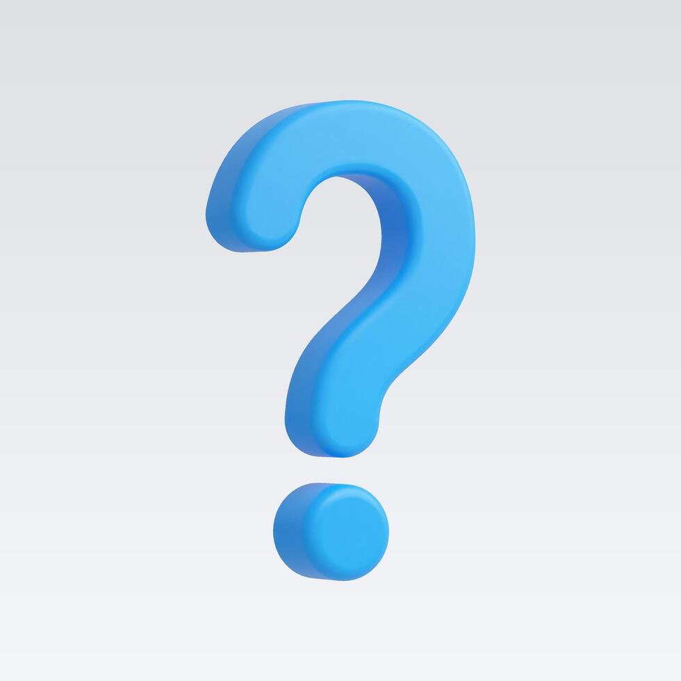 3d Realistic Blue Question mark vector