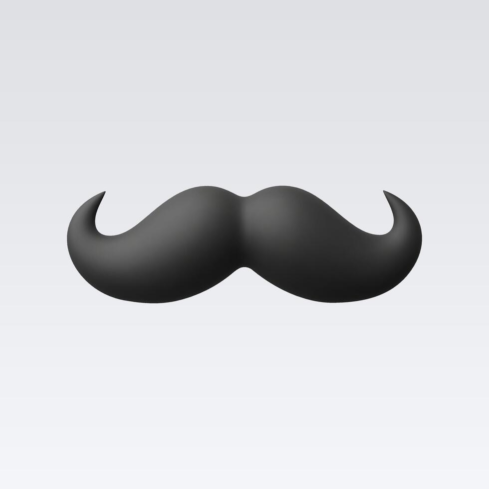 3d Realistic Mustache Icon vector