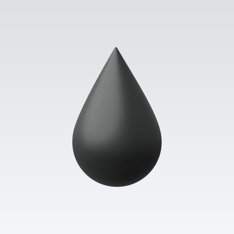 3d Realistic drop Ink vector