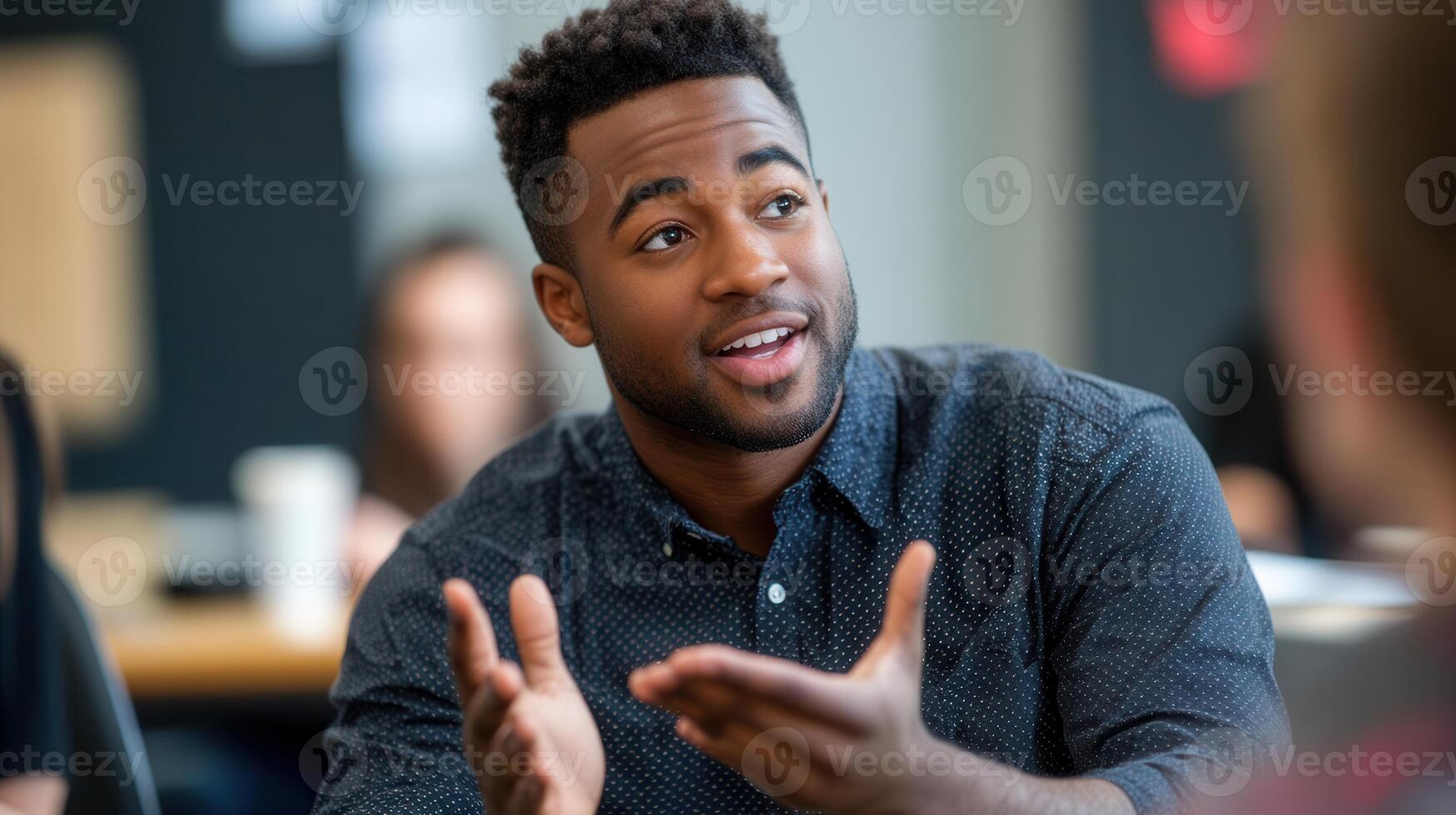 Students learning foreign language in class photo