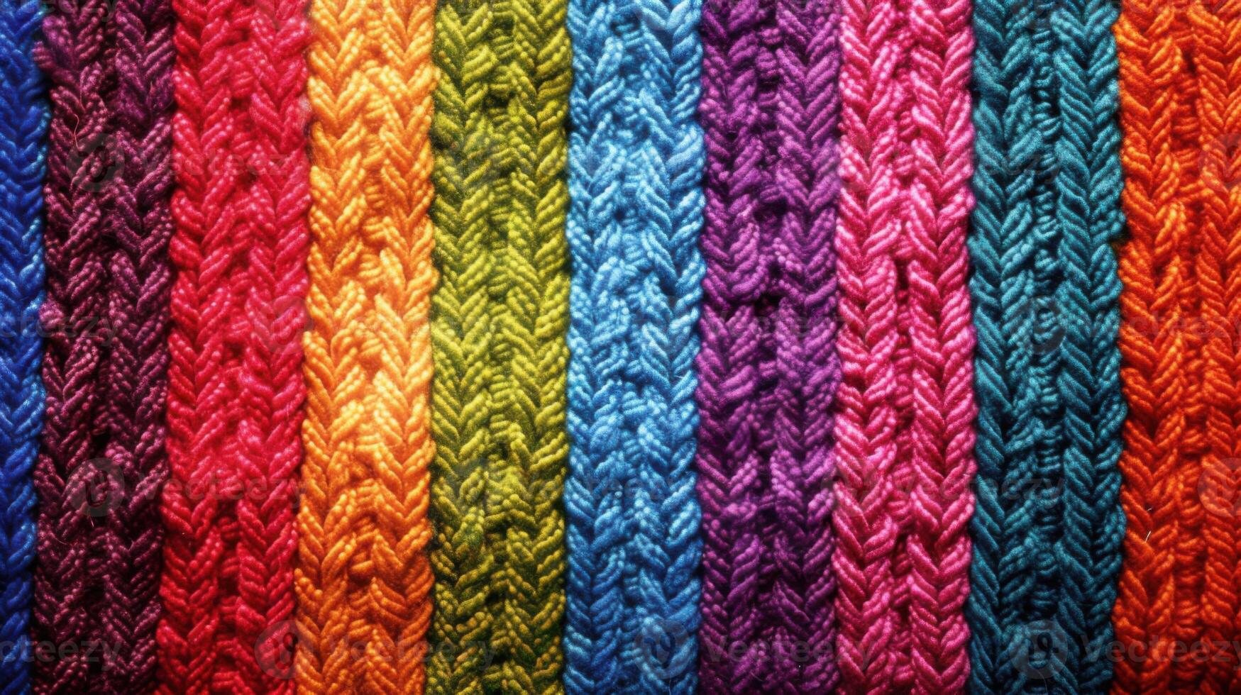 Colorful woolen background with stripes photo