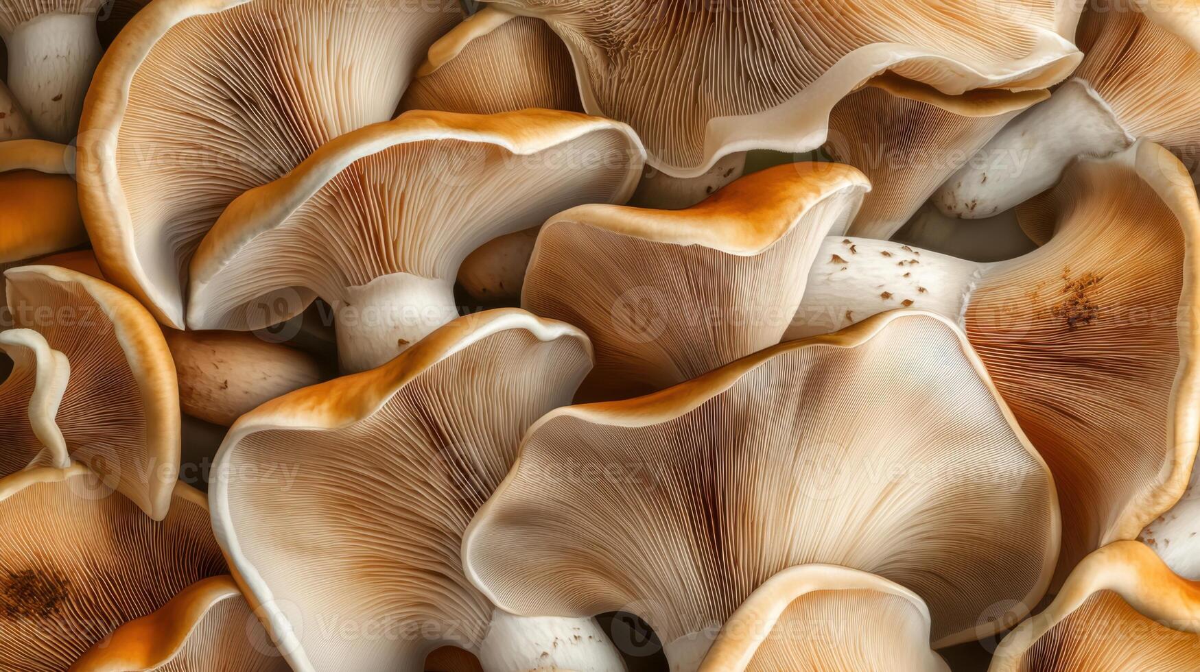 Abstract pattern created from different mushroom species photo