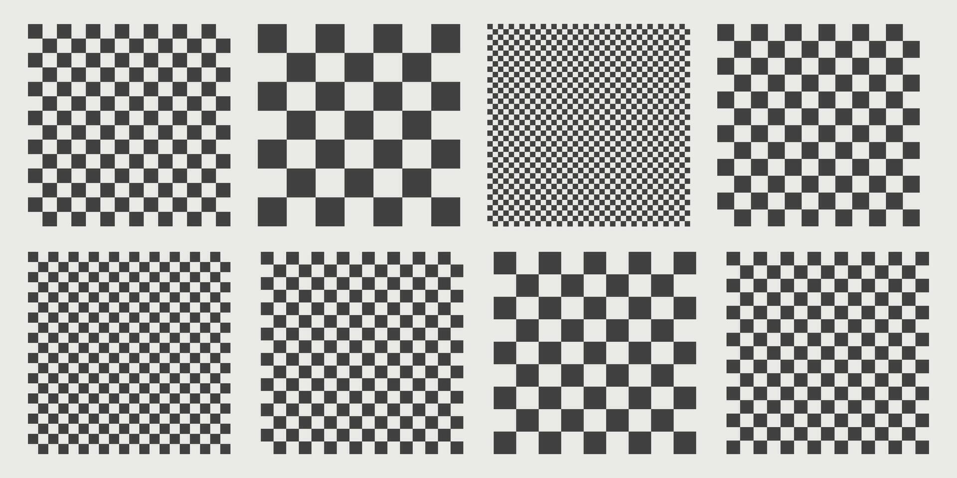 Vintage Checkered Seamless Patterns. Funky Textile Prints. vector