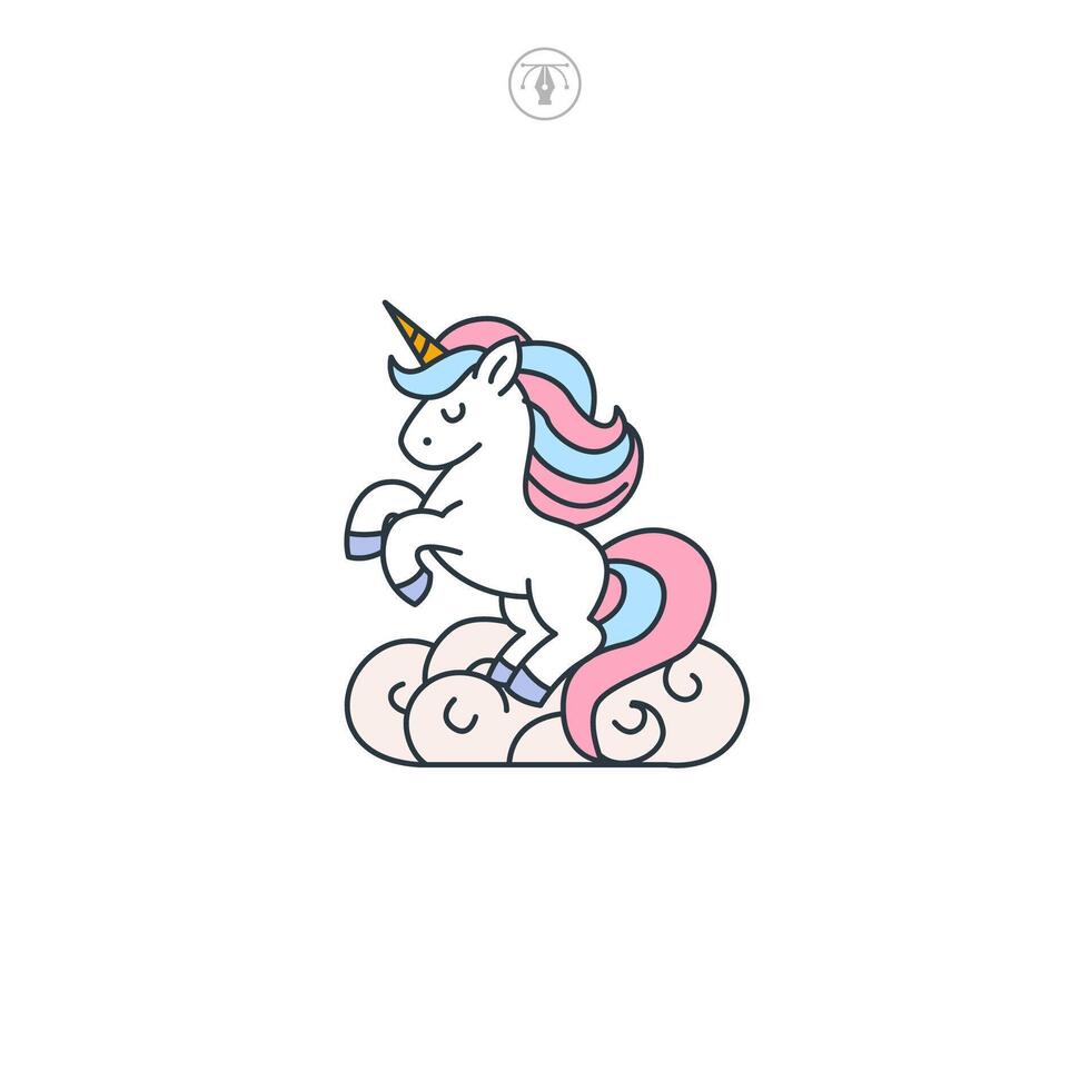Unicorn icon symbol illustration isolated on white background vector