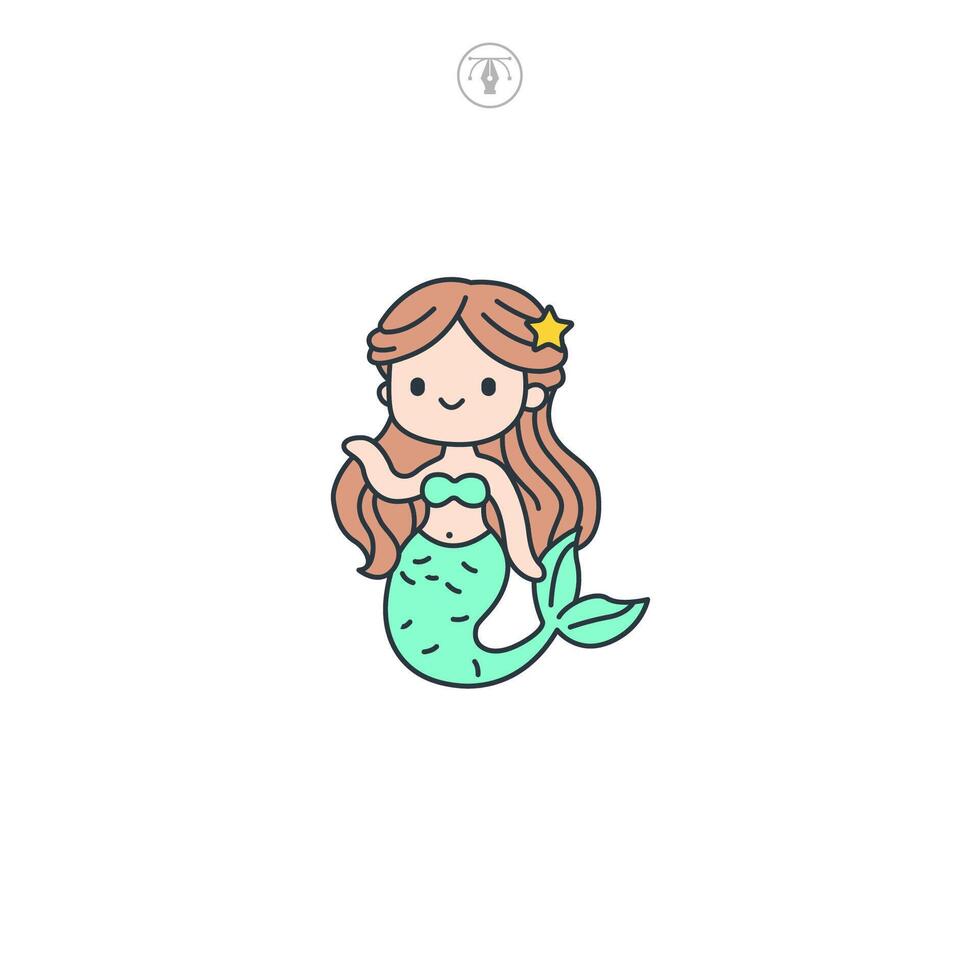 Mermaid icon symbol illustration isolated on white background vector