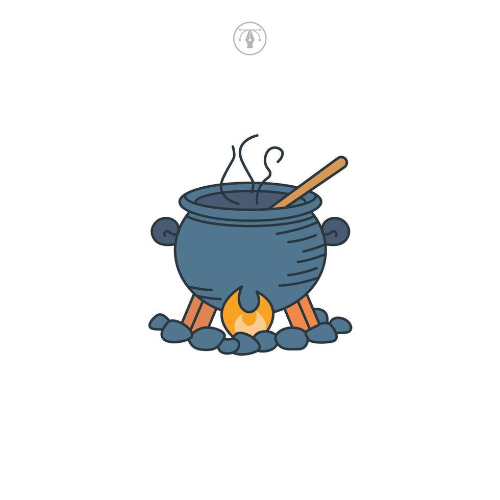 Cauldron icon symbol illustration isolated on white background vector
