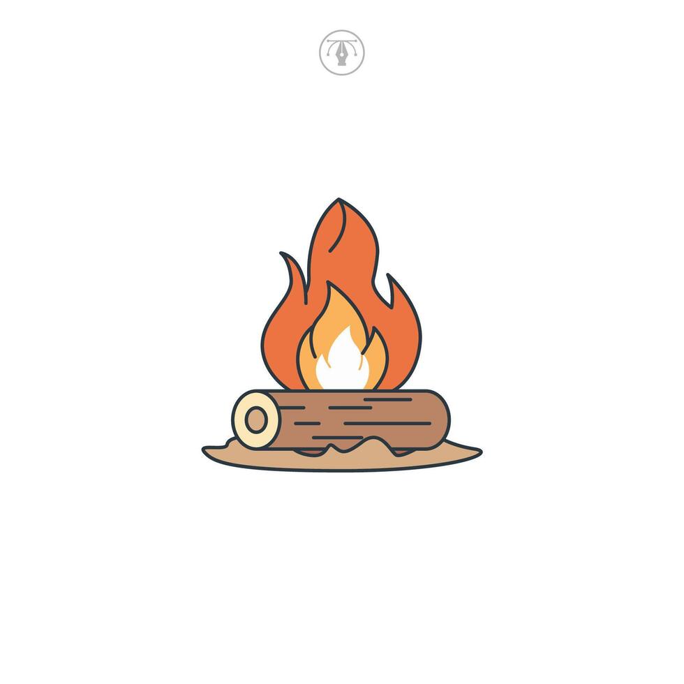Fire icon symbol illustration isolated on white background vector