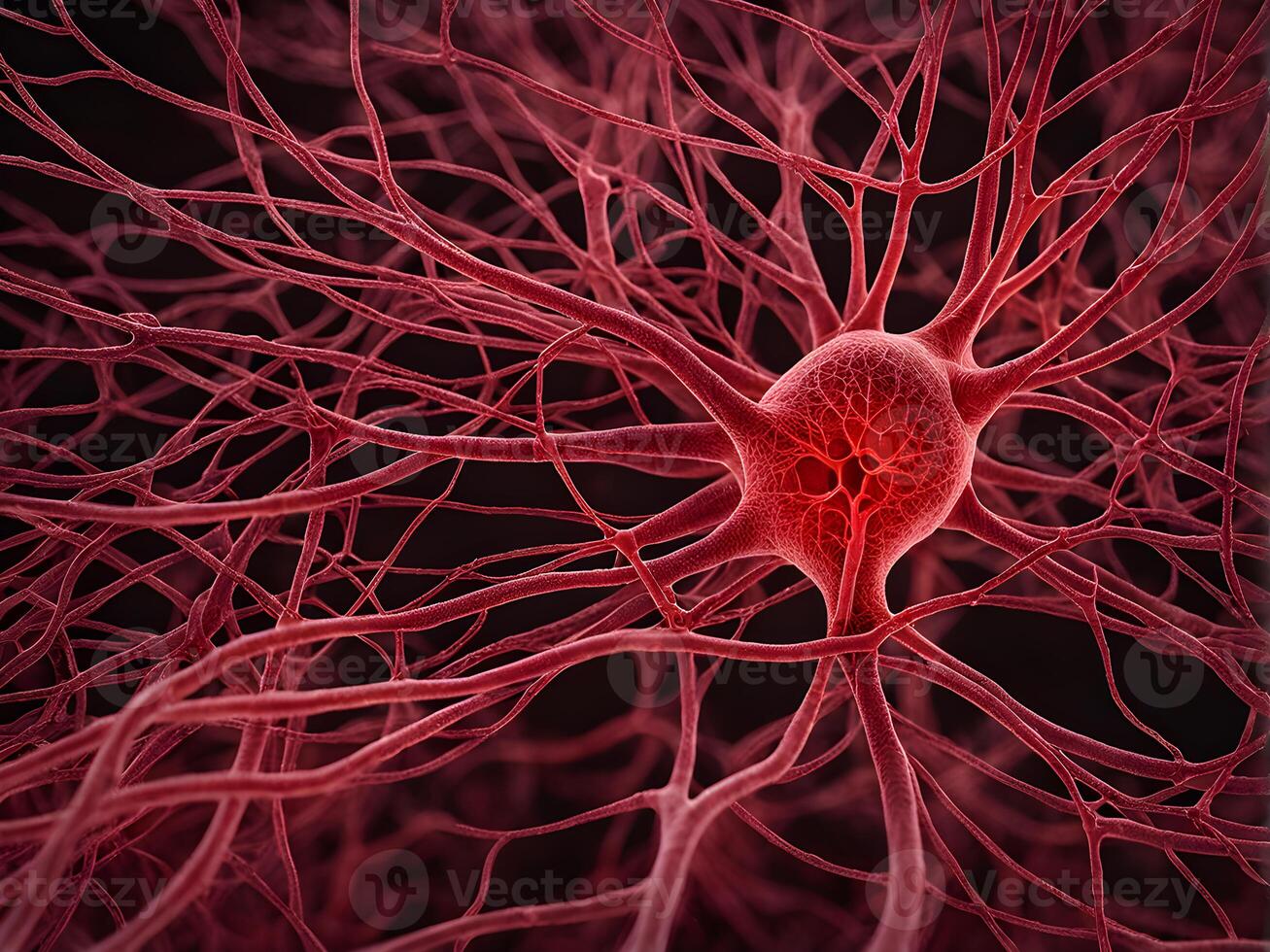 Microbiology of the human blood vein clot with complex and intricate network system structure in a body organ photo