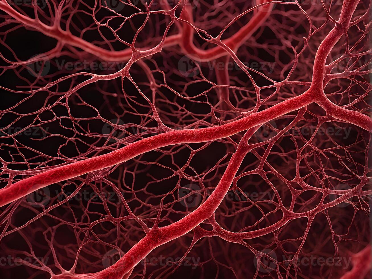 Microbiology of the human blood vein with complex and intricate network system in a body organ structure photo