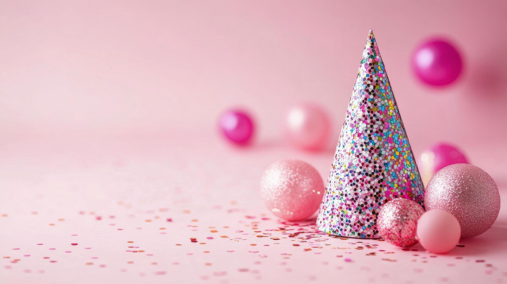 Celebration with champagne bottles and festive confetti on a pink background for a party photo
