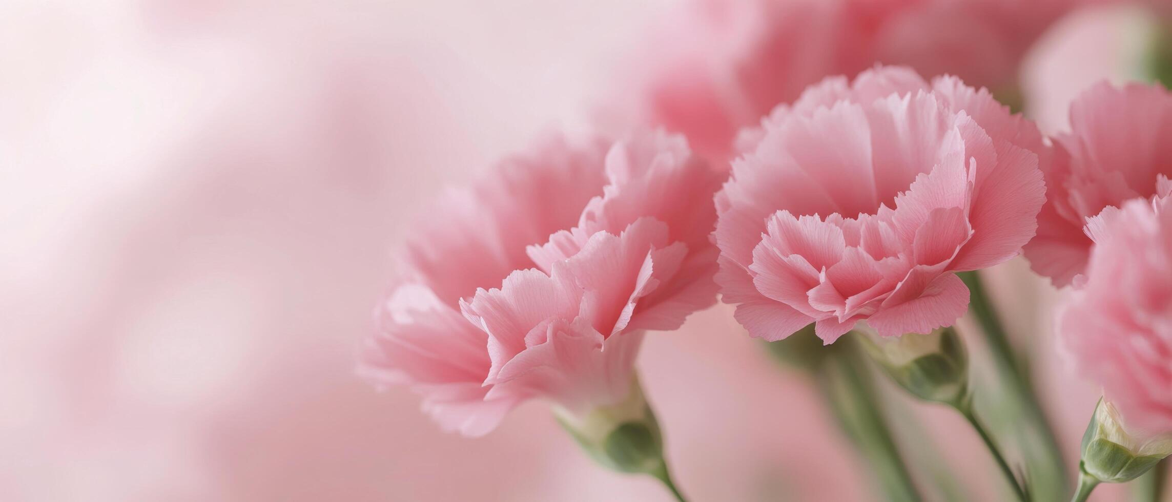 Delicate pink carnations arranged beautifully against a soft pastel background photo