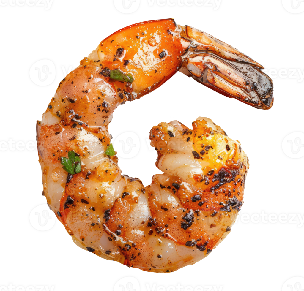 Grilled Shrimp isolated on transparent background png