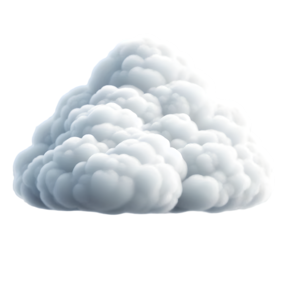 Cloud little bit dusty faded white on transparent background png